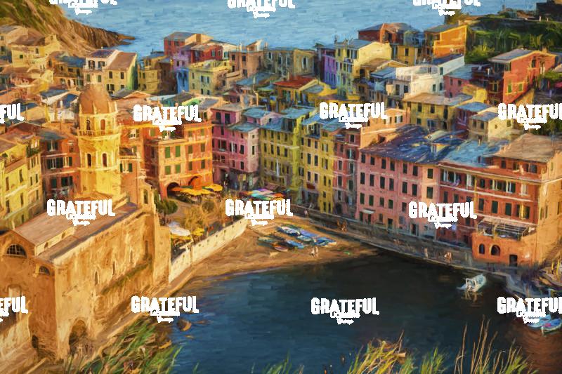 Vernazza in the Cinque Terre brush strokes