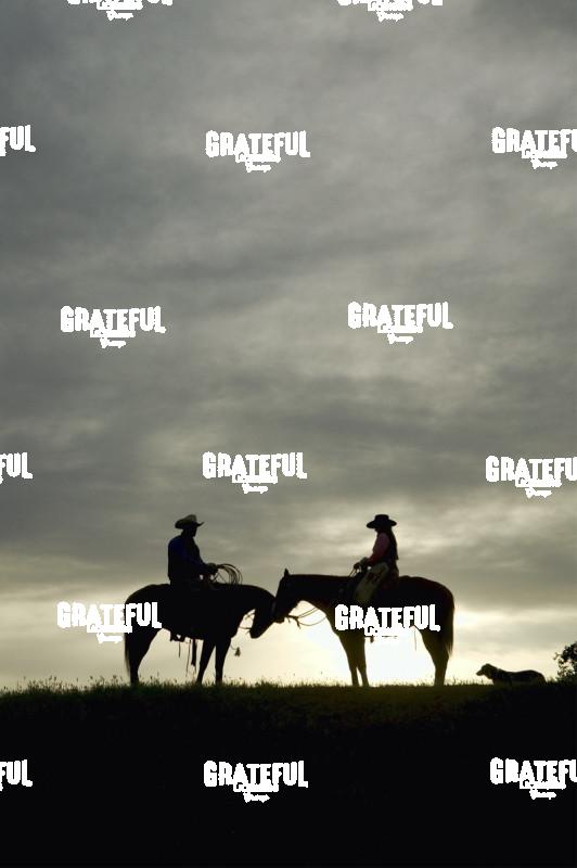 Cowboy and Cowgirl at Sunset 2