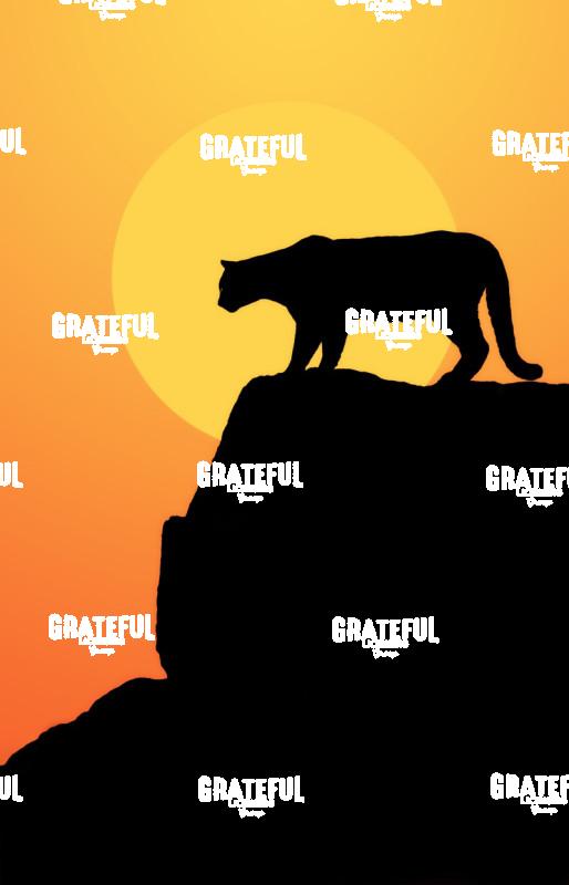 mountain lion silhouette with the sun
