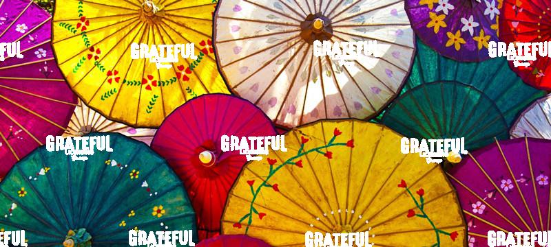 Colorful hand painted paper umbrellas in Inle Lake, Burma