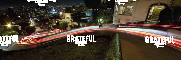 Car trails panorama on Lombard Street in San Francisco