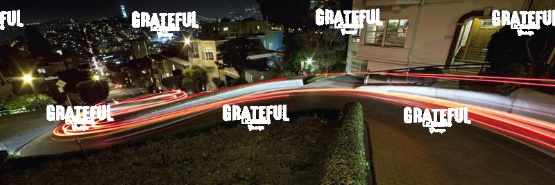 Car trails panorama on Lombard Street in San Francisco