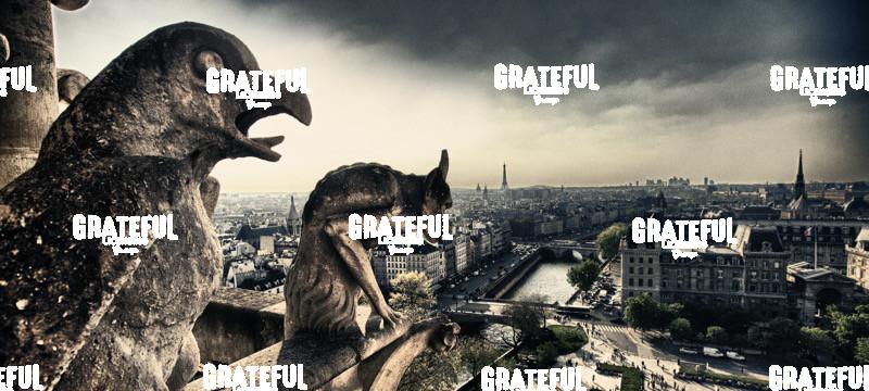 Gargoyles atop the Notre Dame Cathedral in Paris, France
