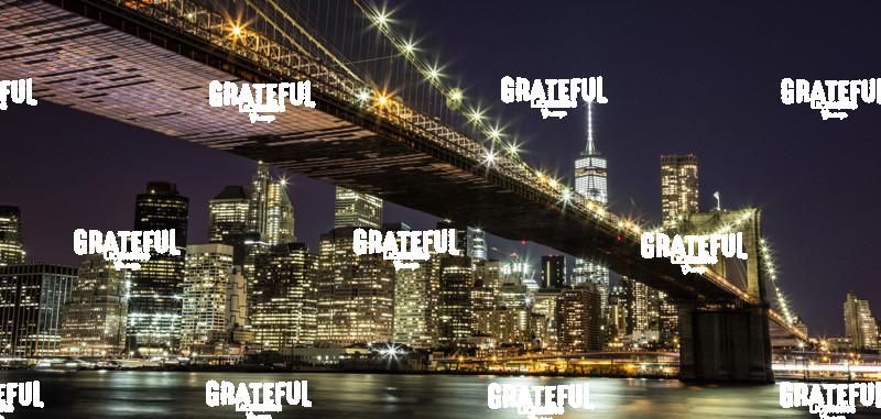 Brooklyn Bridge NYC panorama after dark