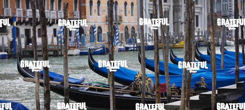 Gondolas on the Grand Canal in Venice, Italy