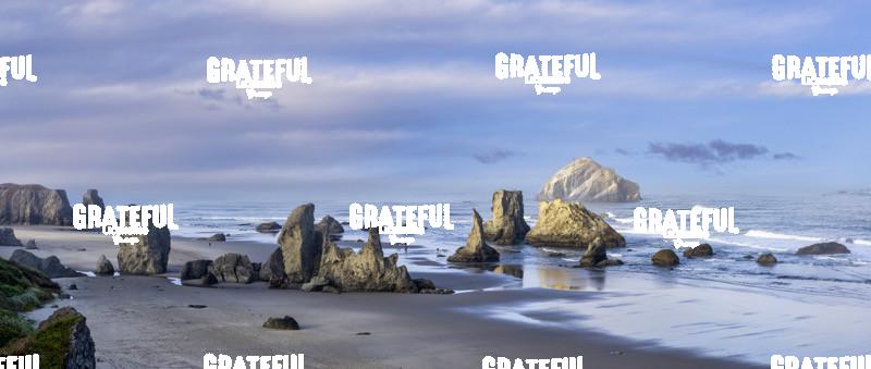 Panorama of the spectacular Oregon Coast in Bandon