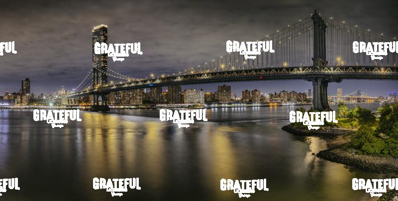 The Manhattan Bridge in NYC after dark 2