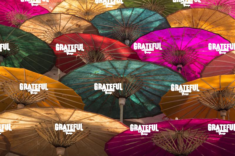 Colorful Umbrellas in Inle Lake Burma