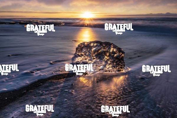 Small Icebergs on the beach by Jokulsarlon lagoon, Iceland