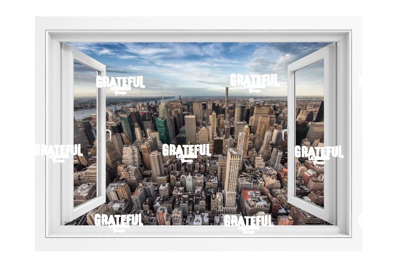 Window View of New York City Skyline 2