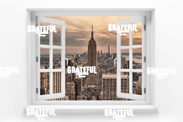 Window View of New York City Skyline