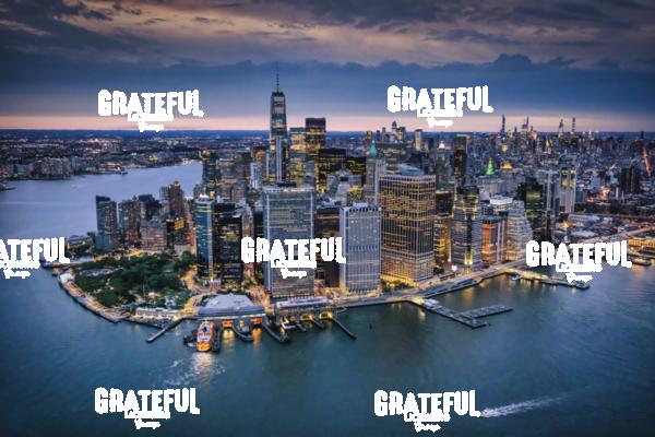 High above the Island of New York City