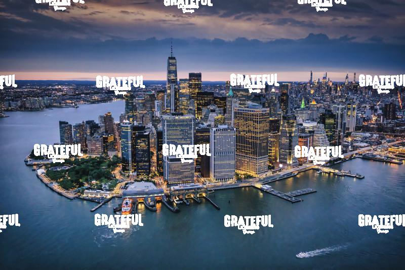 High above the Island of New York City