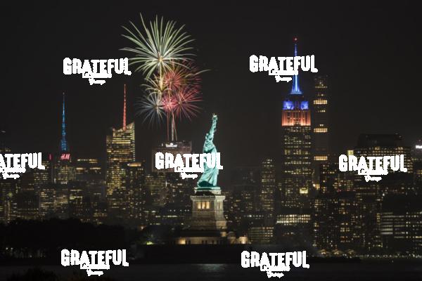 Stature of Liberty, Empire State Building and Fireworks in NYC