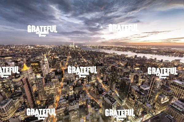 View Above NYC at Sunset