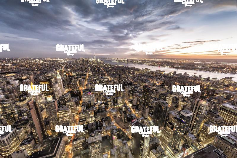 View Above NYC at Sunset