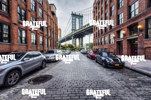 Manhattan Bridge and Streets from Brooklyn in NYC