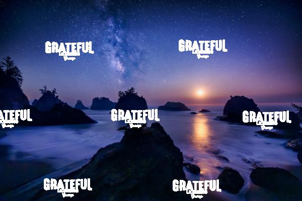 Milky Way and Moon over Secret Beach on the Oregon Coast