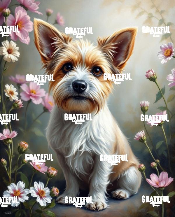 Yorkshire Terrier With Flowers