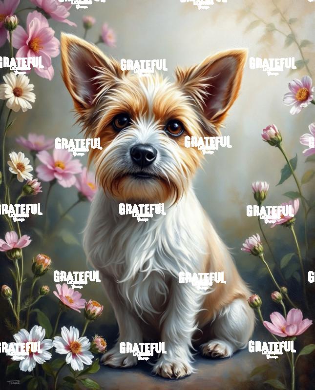 Yorkshire Terrier With Flowers
