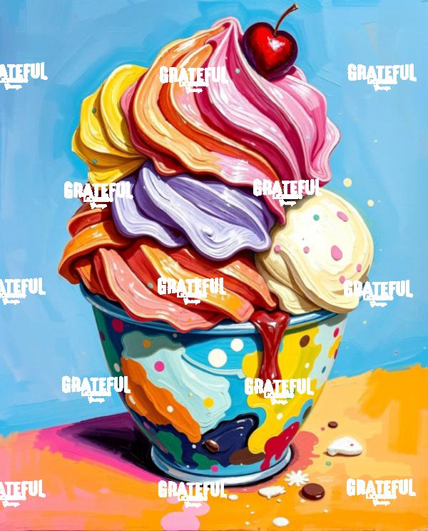Happiness In A Bowl Ice Cream Modern Art