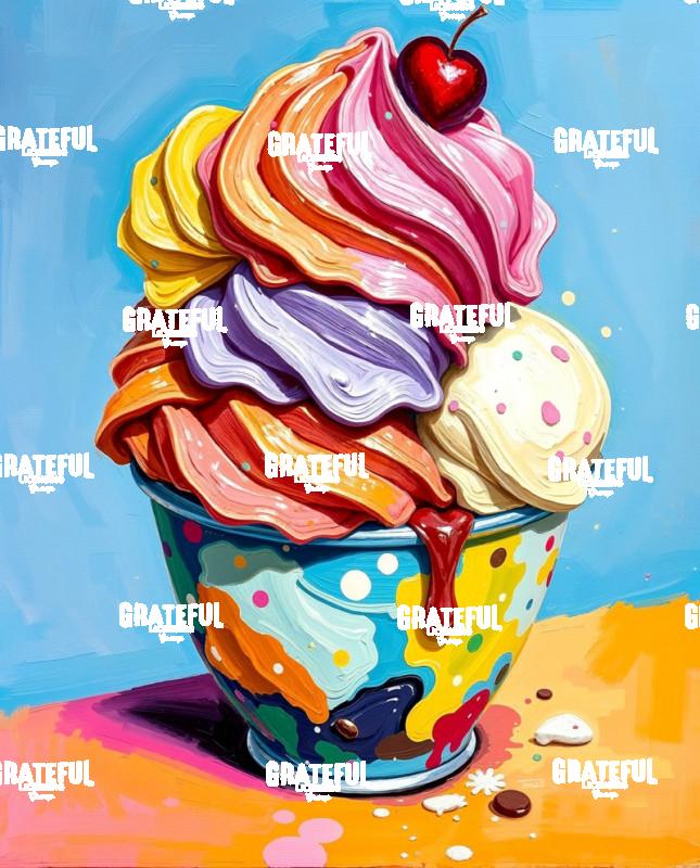 Happiness In A Bowl Ice Cream Modern Art