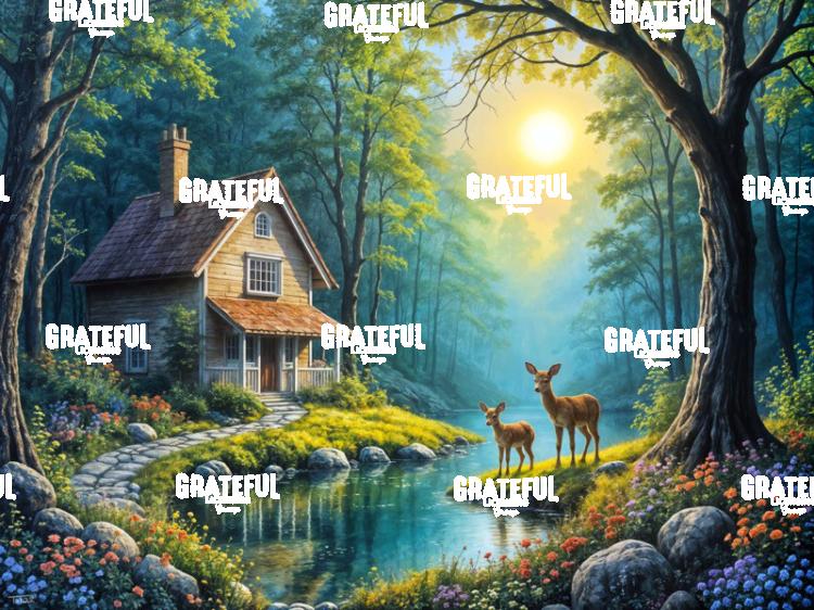 Forest Cottage With Deer