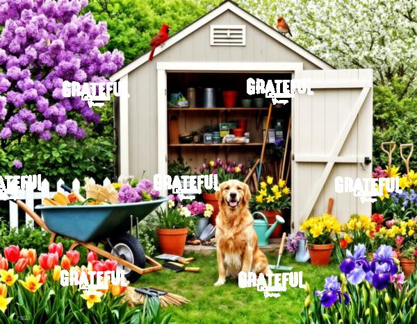 Golden Retriever Garden Shed