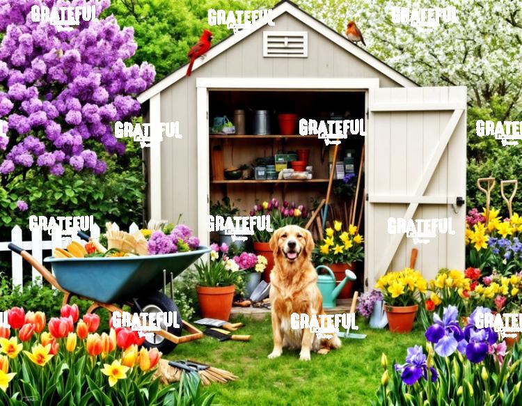 Golden Retriever Garden Shed