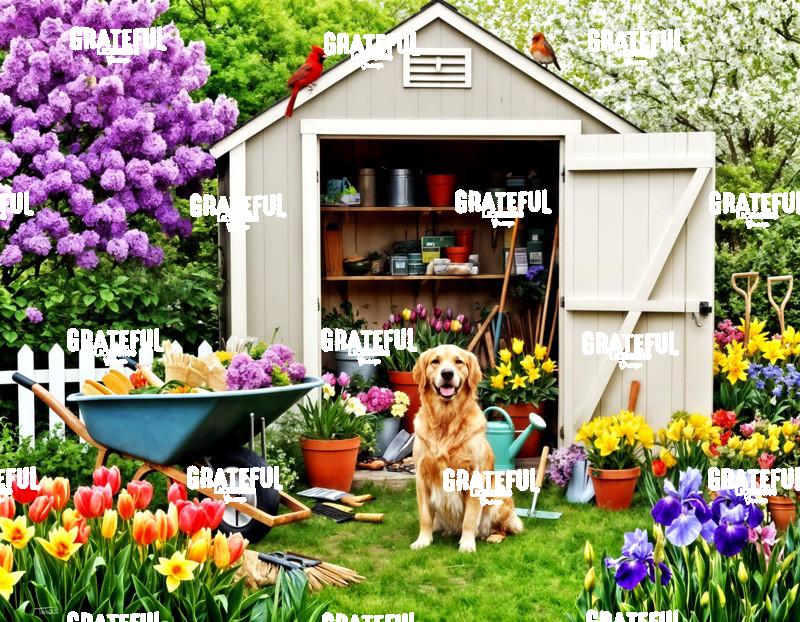 Golden Retriever Garden Shed