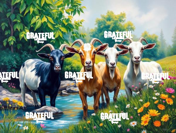 Goats In A Summer Pasture