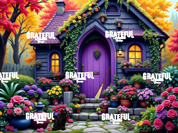 Witch's Cottage Purple Door