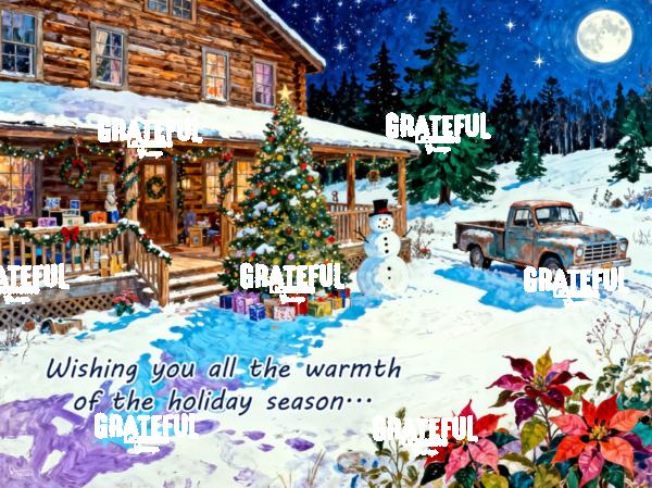 Rustic Log Cabin Christmas Greeting