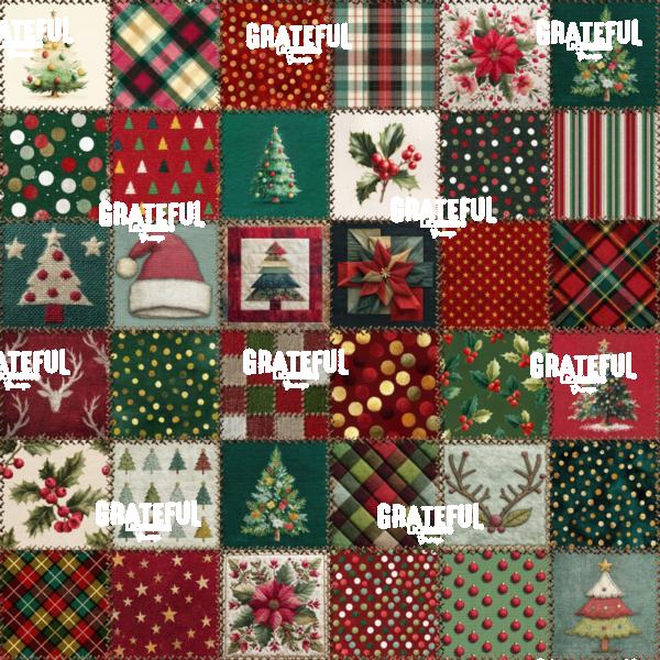 Christmas Quilt Seamless Repeating Pattern