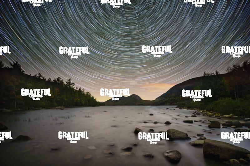 Star Trails over Jordan Pond in Acadia National Park