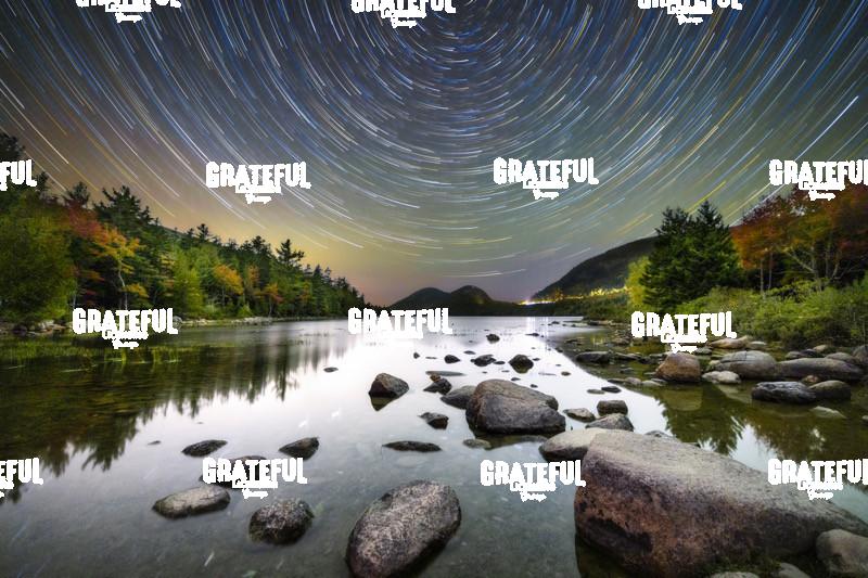 Star Trails over Jordan Pond in Acadia National Park 2