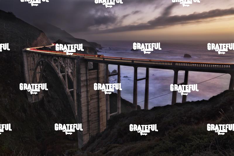 Car Traisl on the Bixby Bridge in Big Sur