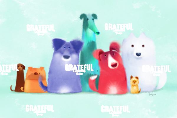 Colorful Dogs in a Row