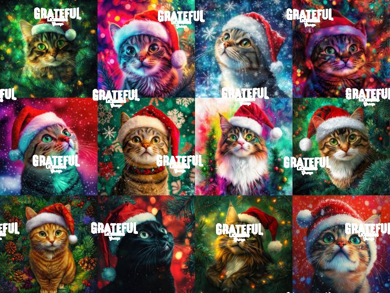 Christmas Cats Collage 2