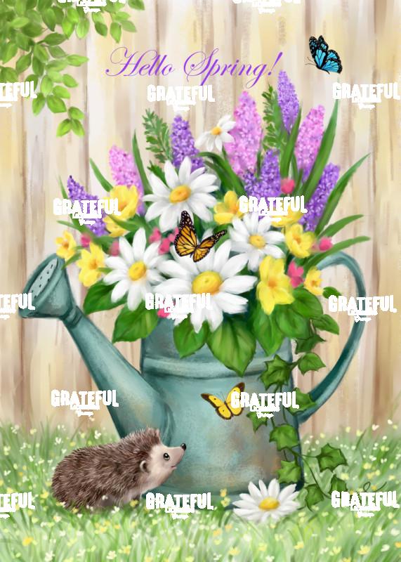 Watering Can Bouquet and Hedgehog