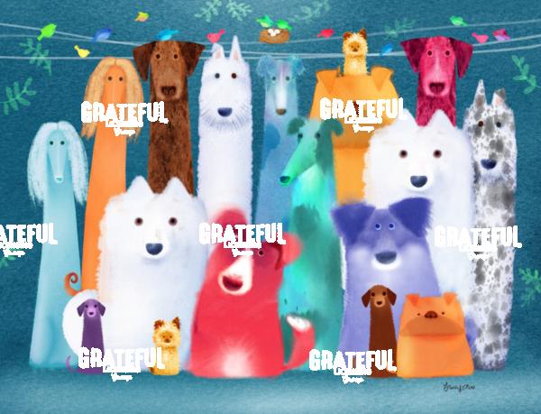 Colorful Dogs Posing