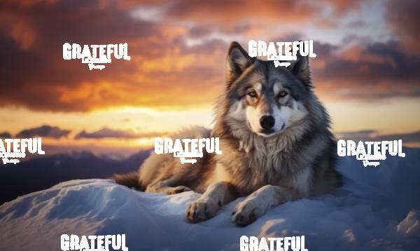 gray wolf in the snow