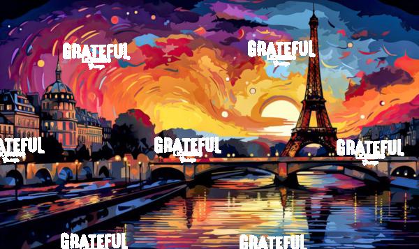 Paris and Eiffel Tower and Seine River