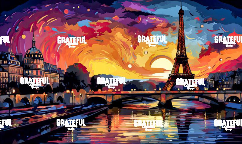 Paris and Eiffel Tower and Seine River