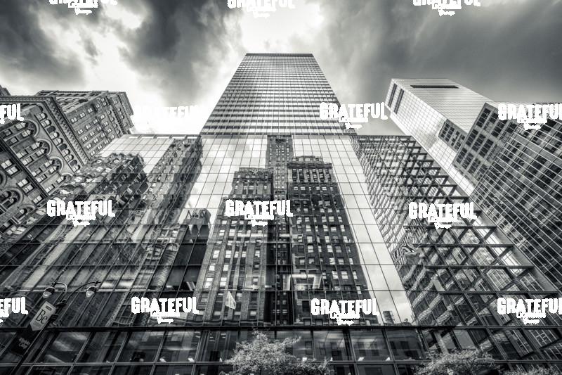 Building reflections in New York City