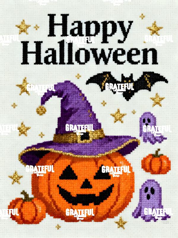 Needlepoint Happy Halloween