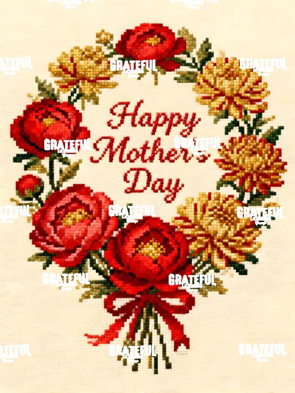 Needlepoint Mother's Day Wreath