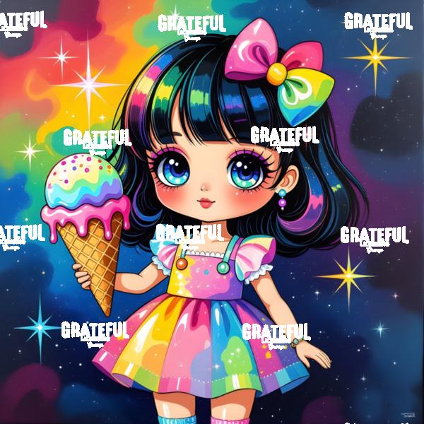 Rainbow Ice Cream Girl