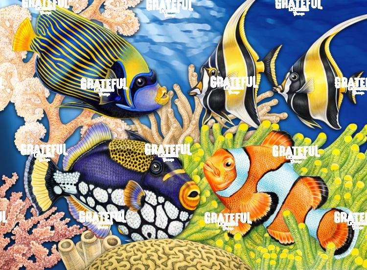 Tropical Fish Collage - Grateful Art Licensing