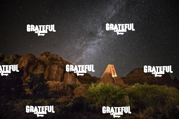 The Milky Way above the Chapel of the Holy Cross in Sedona, Arizona